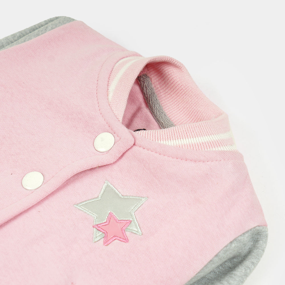 Infant Girls Knitted Jacket Star - Pink