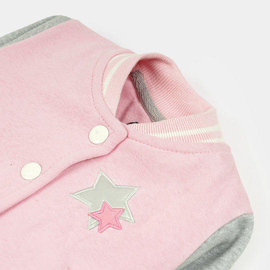 Infant Girls Knitted Jacket Star - Pink