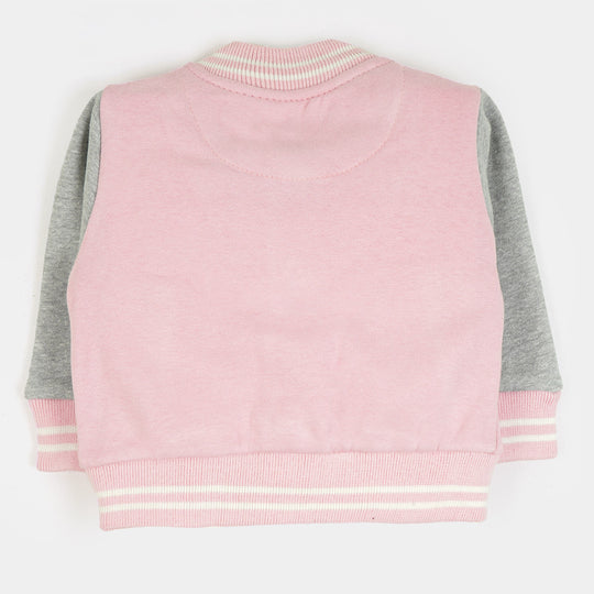 Infant Girls Knitted Jacket Star - Pink