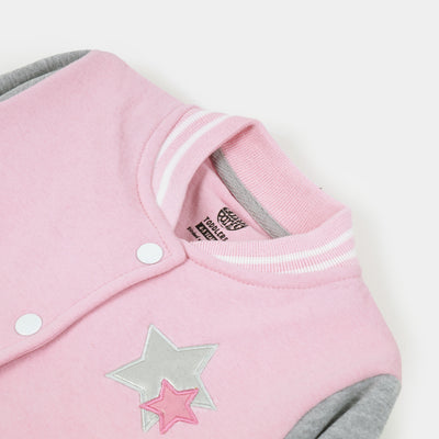 Girls Knitted Jacket Star - Pink