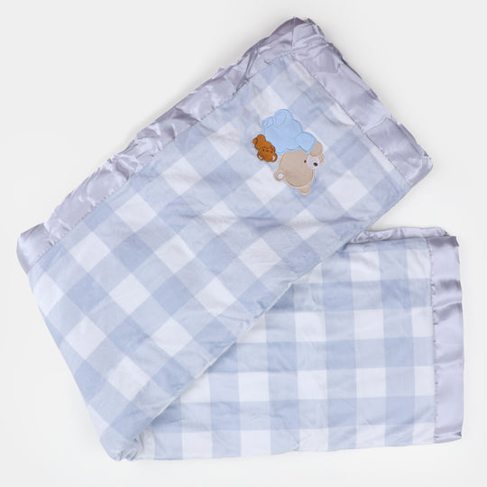 Unisex Baby Plush Velvet and Sherpa Blanket - Bear Gray