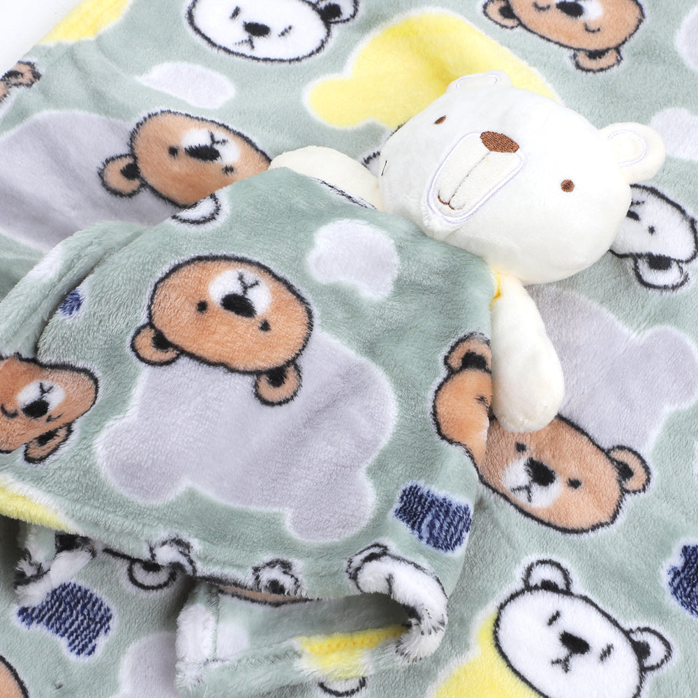 Bear Face Printed Baby Wrapping Blanket