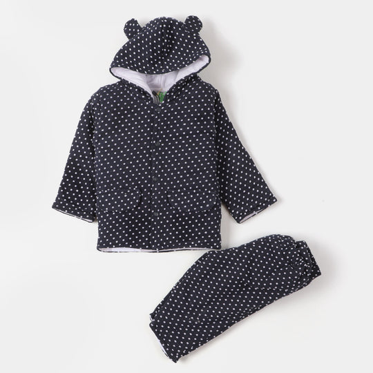 Infant Boys Knitted Suit Polka Dot - NAVY