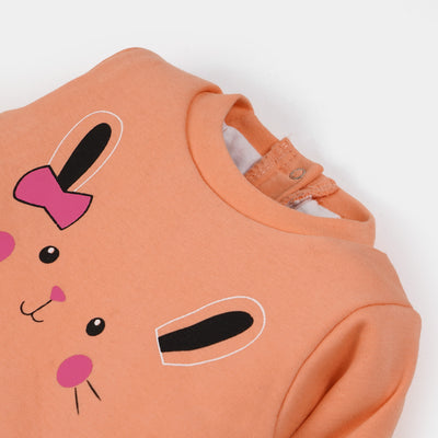 Infant Girls Suit Bunny - Peach