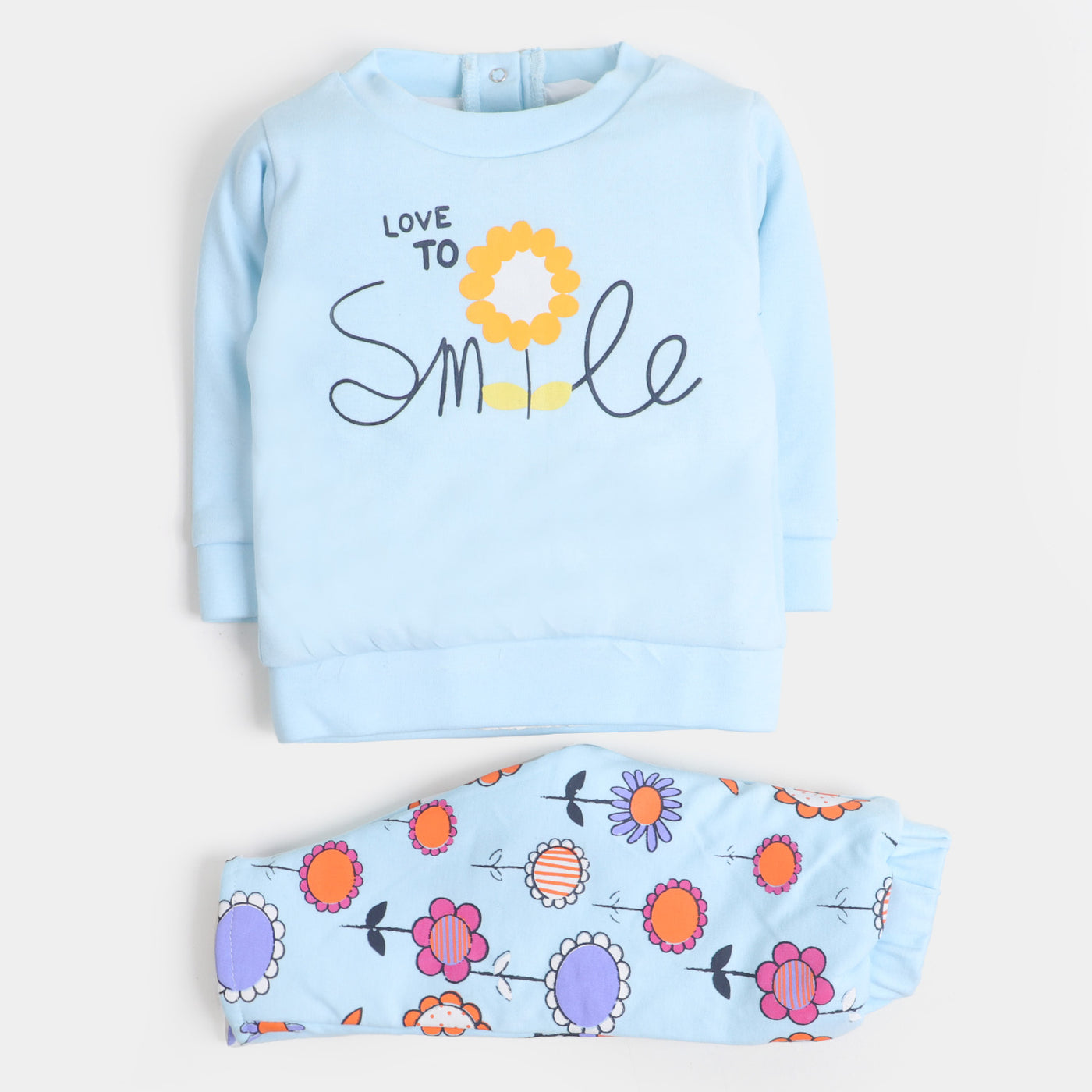 Infant Girls Suit Smile - Sky Blue
