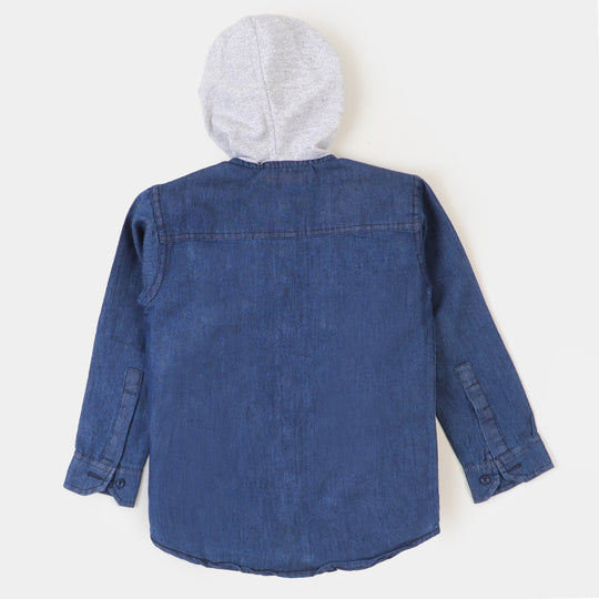 Boys Hooded Shirt Be The Best - DARK BLUE