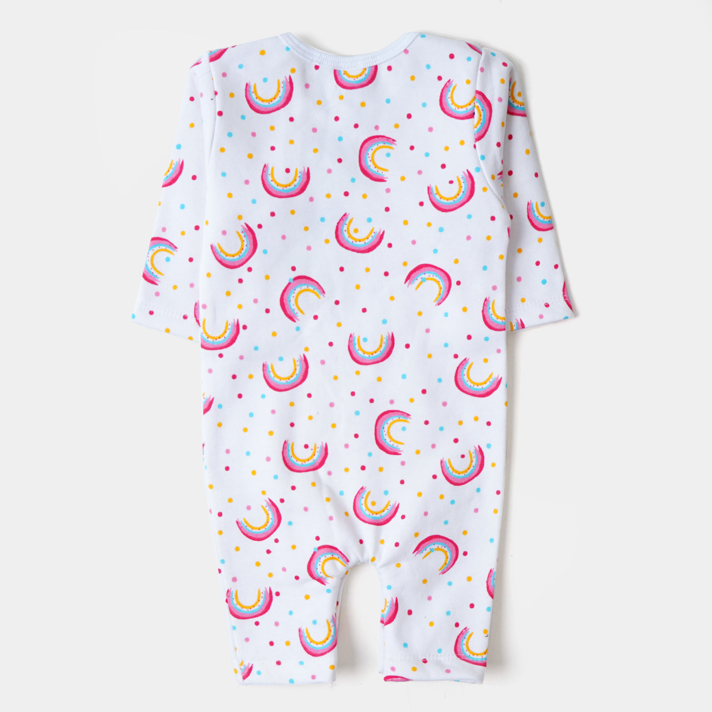 Infant Girls Knitted Romper Rainbow - White