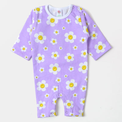 Infant Girls Knitted Romper Sunflower-Purple