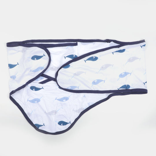 Baby Swaddle Around Adjustable Wings - SHARK WHITE