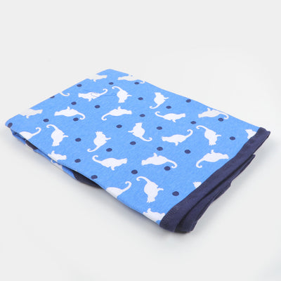 Baby Swaddle Wrap Around Adjustable Wings - Cat Blue