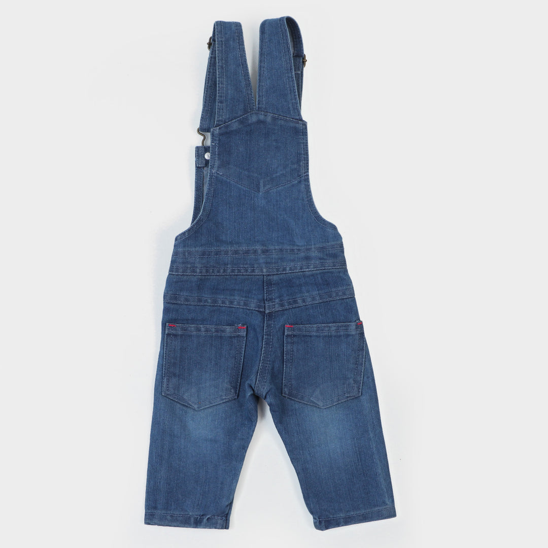 Infant Girls Denim Over All Love Dungaree - Ice Blue