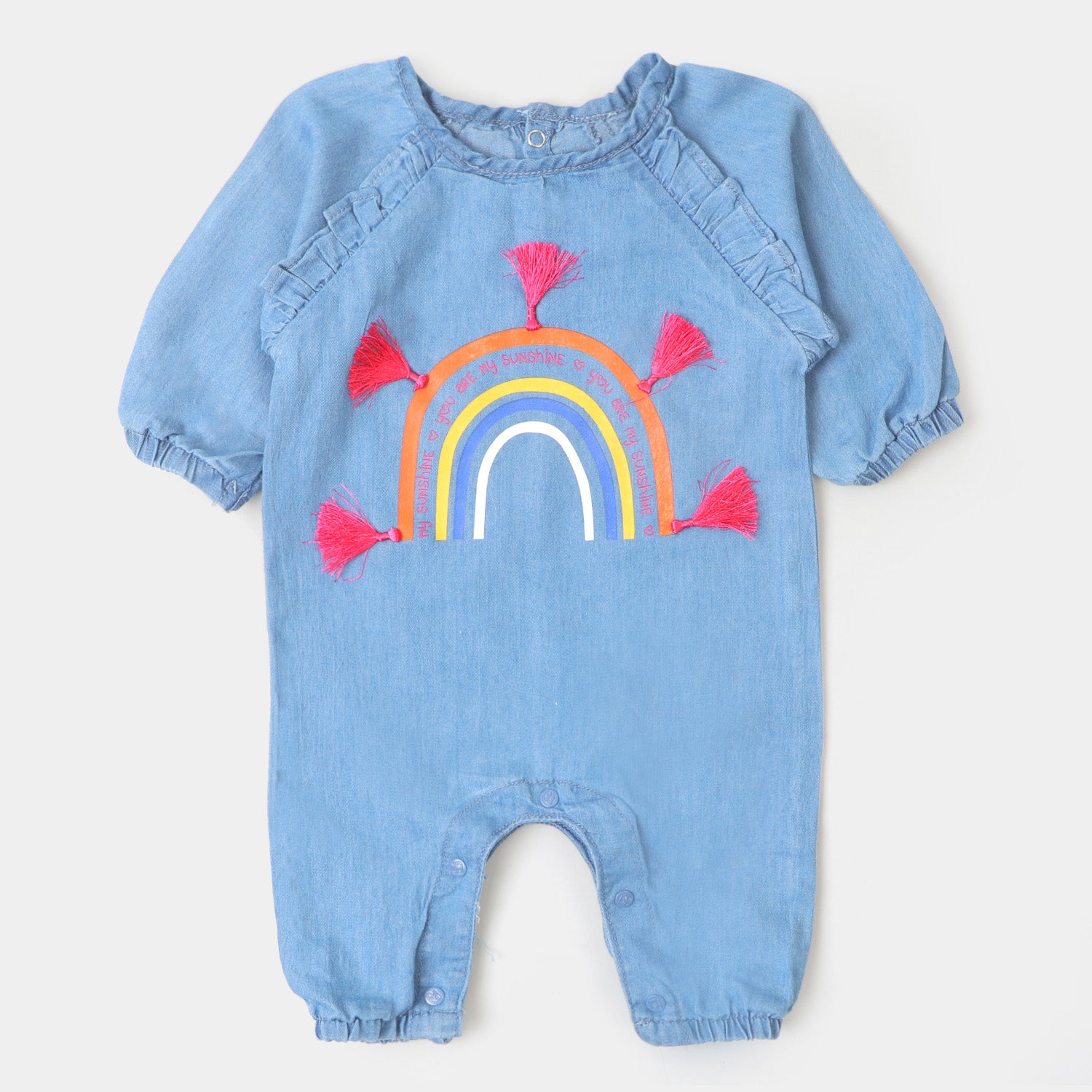 Girls Romper Denim Sunshine - L.Blue Price in Pakistan | Bachaa Party