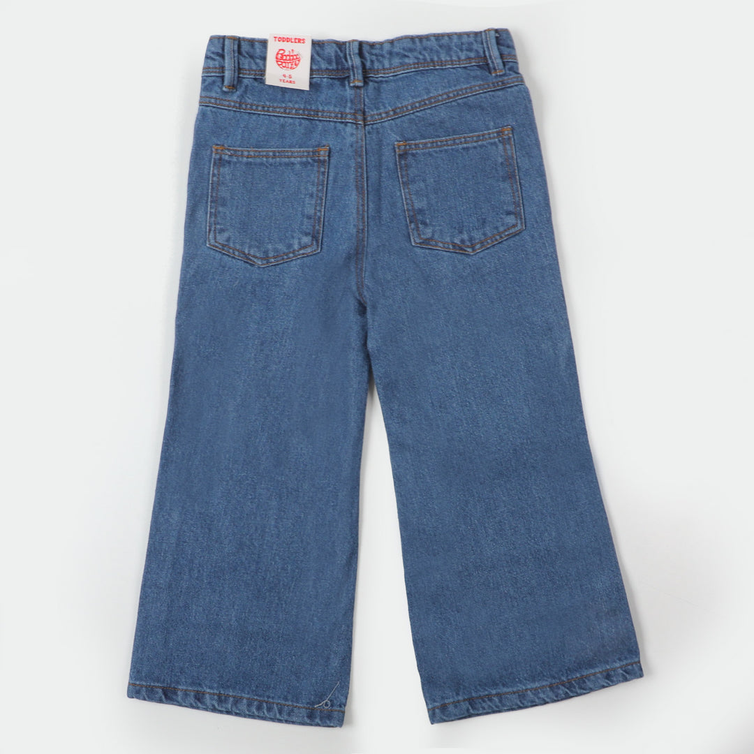 Girls Pant Denim EMB - Mid Blue