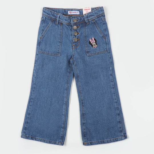 Girls Pant Denim EMB - Mid Blue