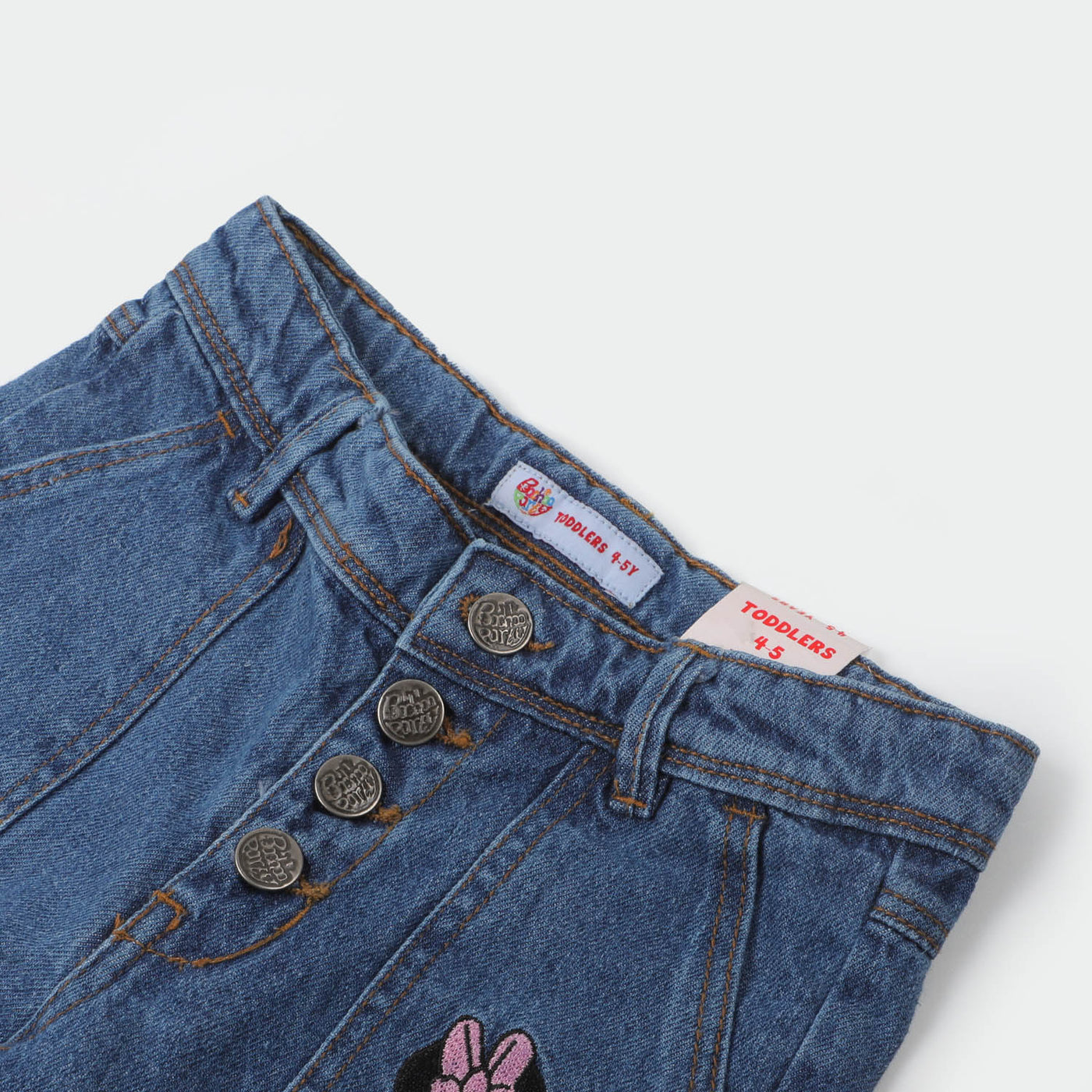 Girls Pant Denim EMB - Mid Blue