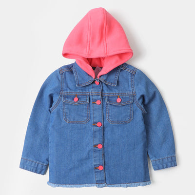 Girls Denim Jacket This Girl Can-Ice Blue