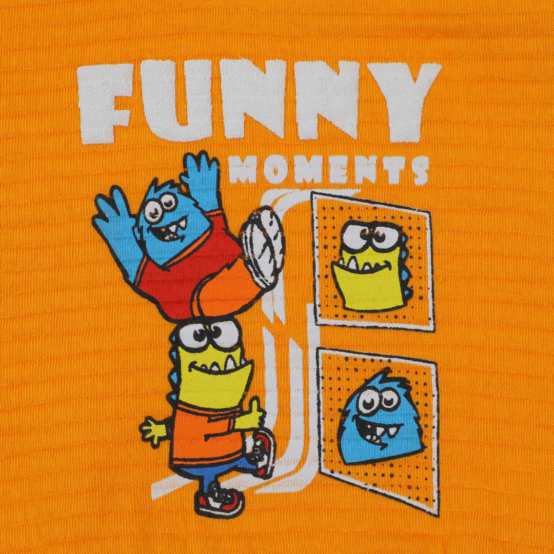 Infant Boys Knitted Suit Funny Moments-ORANGE