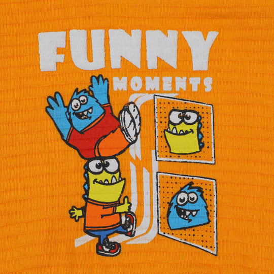 Infant Boys Knitted Suit Funny Moments-ORANGE
