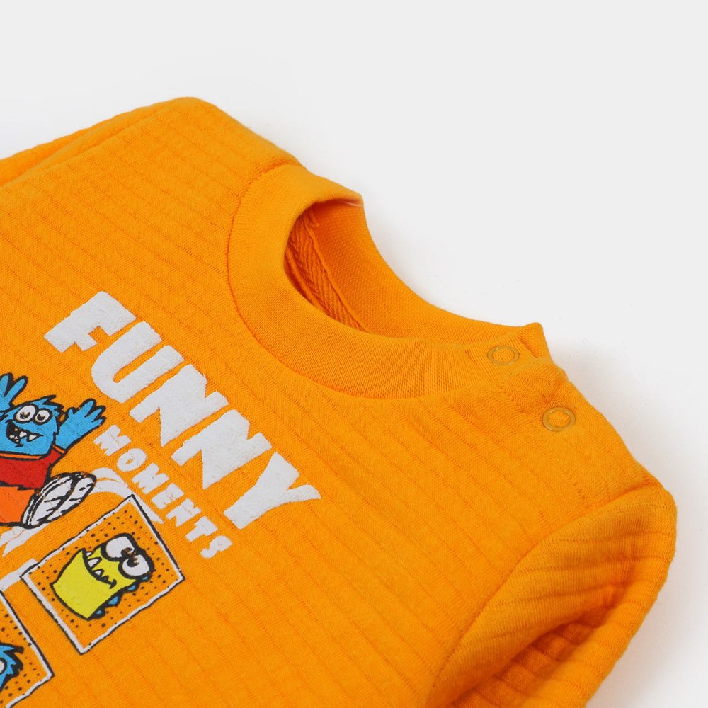 Infant Boys Knitted Suit Funny Moments-ORANGE
