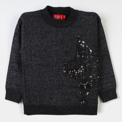 Girls Sweater Star -BLACK