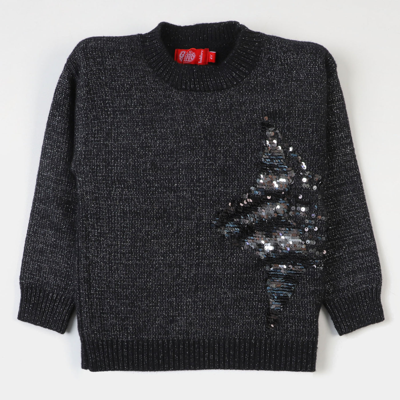 Girls Sweater Star -BLACK