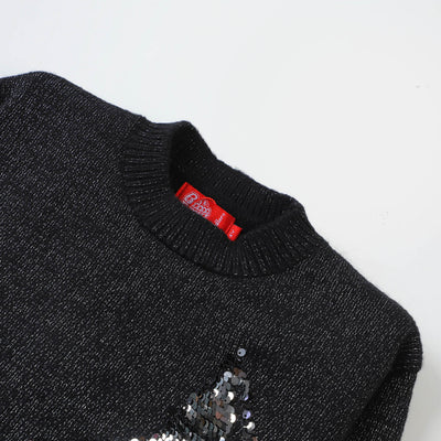 Girls Sweater Star -BLACK