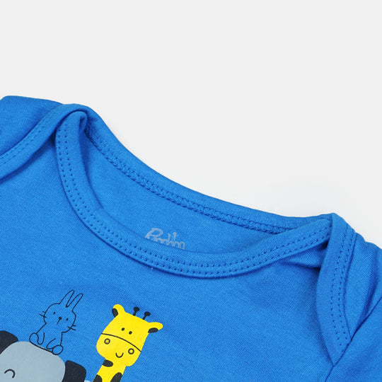 Infant Cotton Romper Happy Everyday - Diva Blue