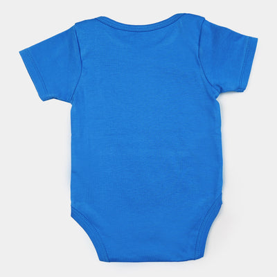 Infant Cotton Romper Happy Everyday - Diva Blue