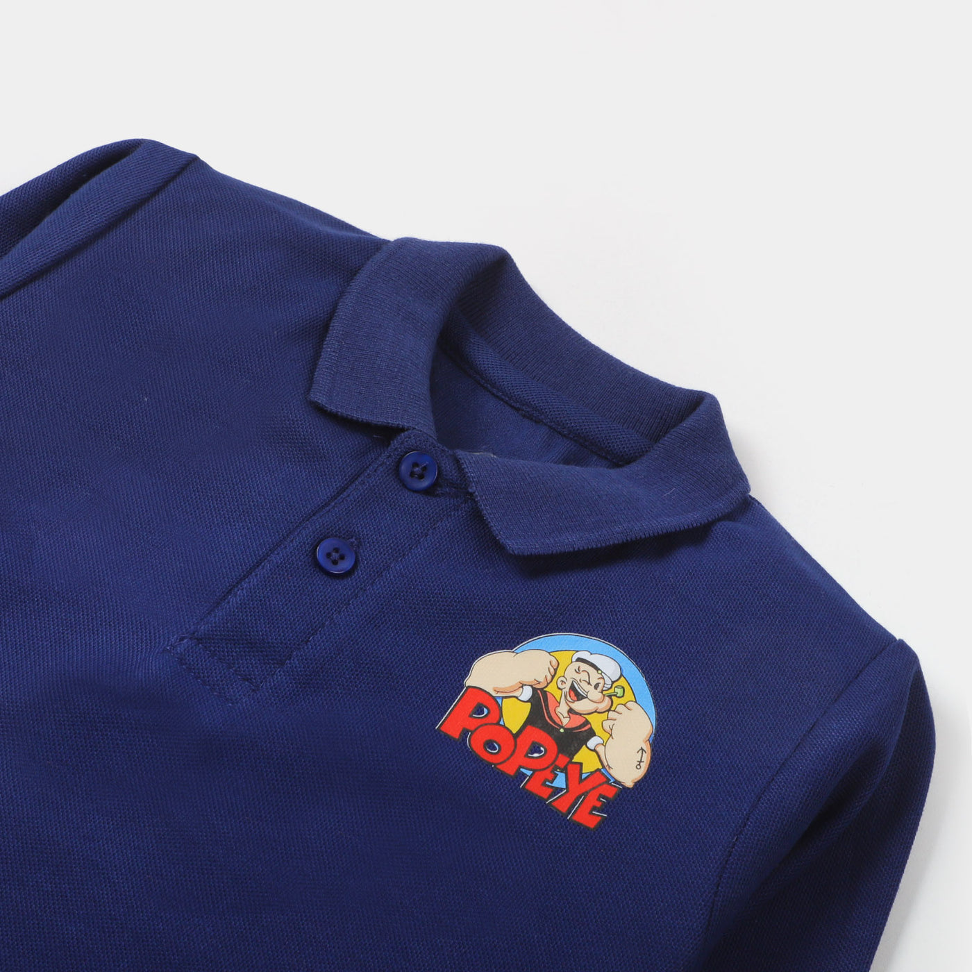 Boys Polo F/S T-Shirt Character Print - Navy