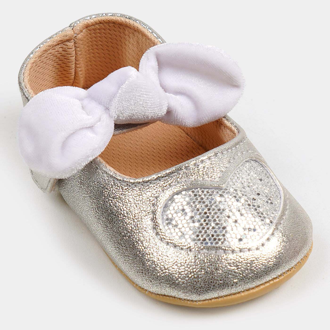 Infant Baby Girls Shiny Heart Shoes Soft & Fashionable