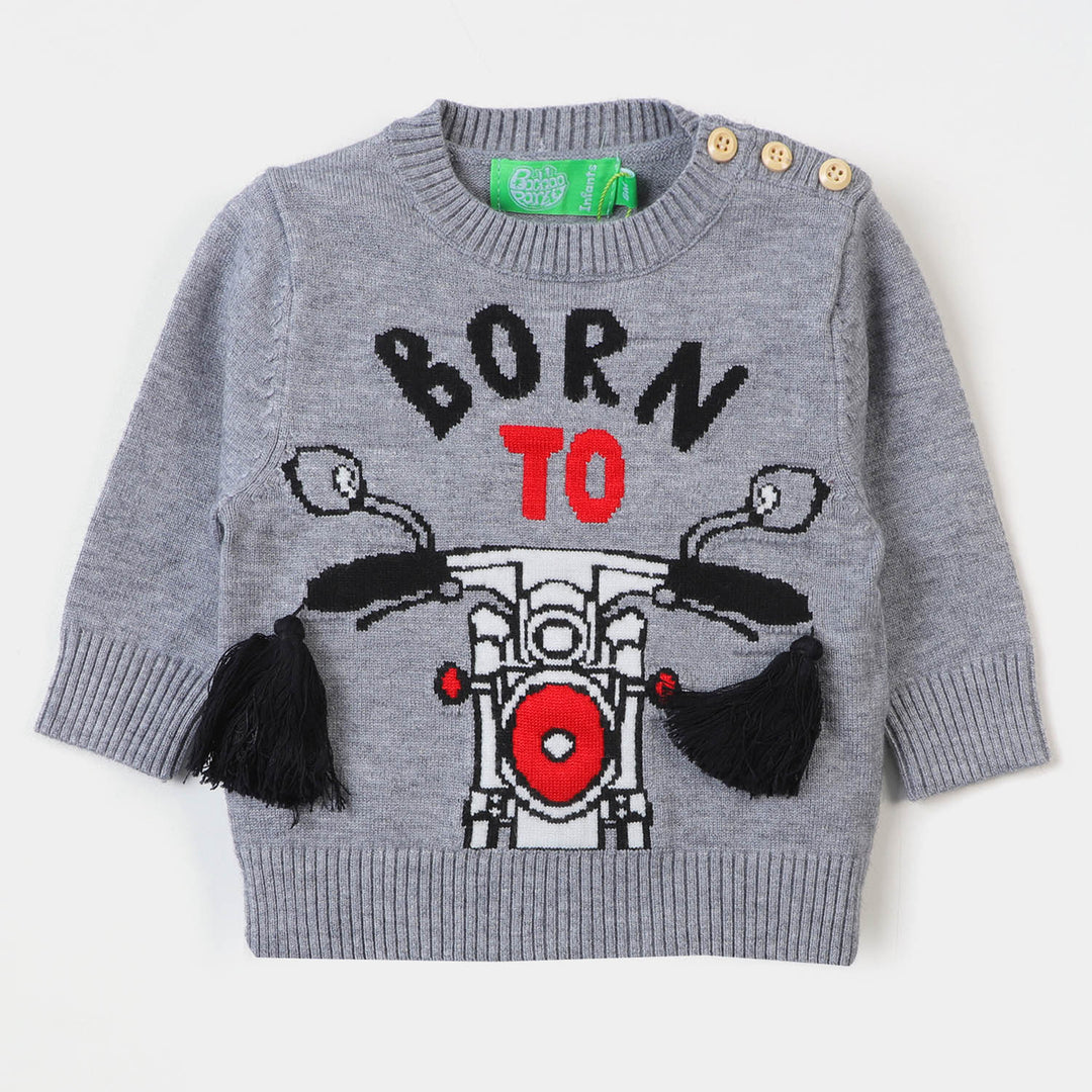 Infant Boys Sweater Born To - GREY