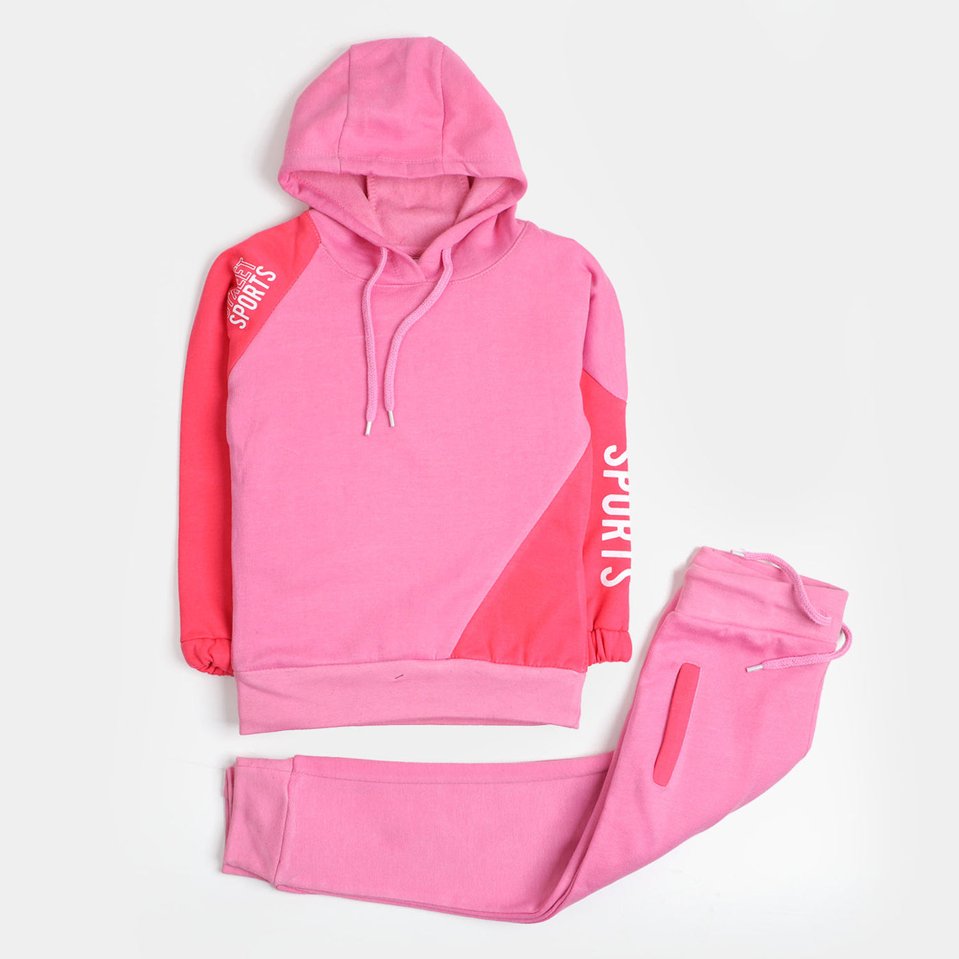 Girls 2 Pcs Suit Street Sports - Pink