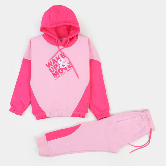 Girls 2 PCs Suit Wake Up & Move-Pink