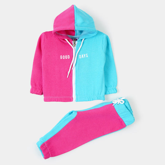 Infant Girls Knitted Suit Good Days-Pink/ Sky Blue
