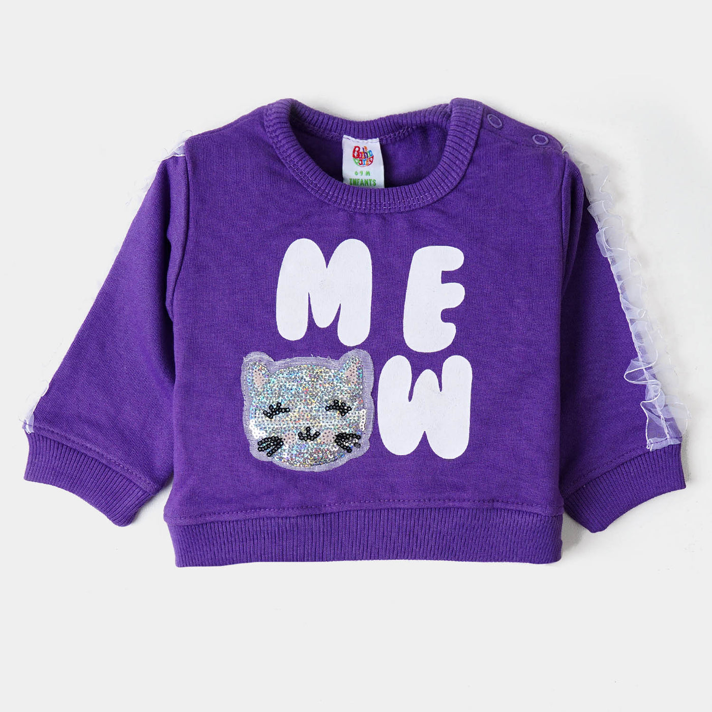 Infant Girls Sweatshirt Meow - Purple