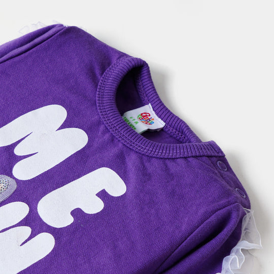 Infant Girls Sweatshirt Meow - Purple