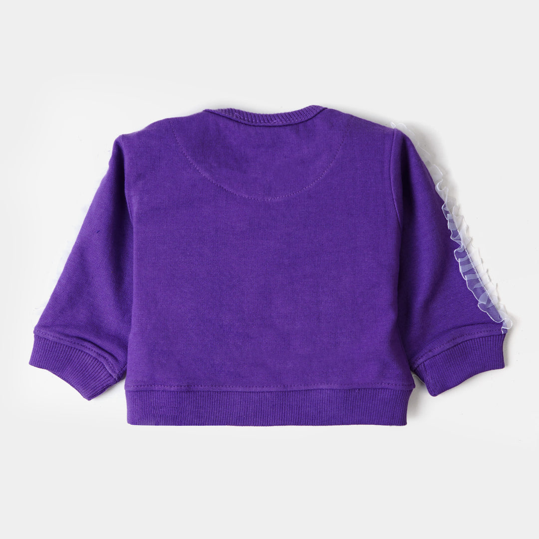 Infant Girls Sweatshirt Meow - Purple