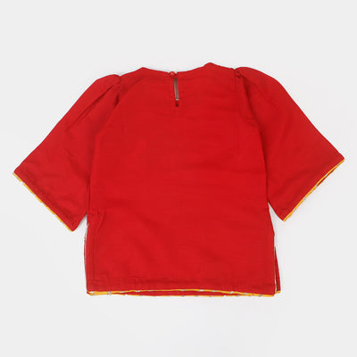 Infant Girls 2Pcs Suit Gulab Rang - Red