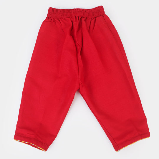 Infant Girls 2Pcs Suit Gulab Rang - Red