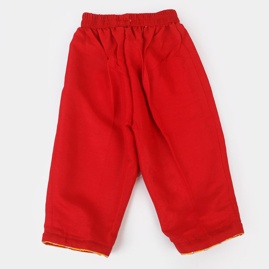 Infant Girls 2Pcs Suit Gulab Rang - Red