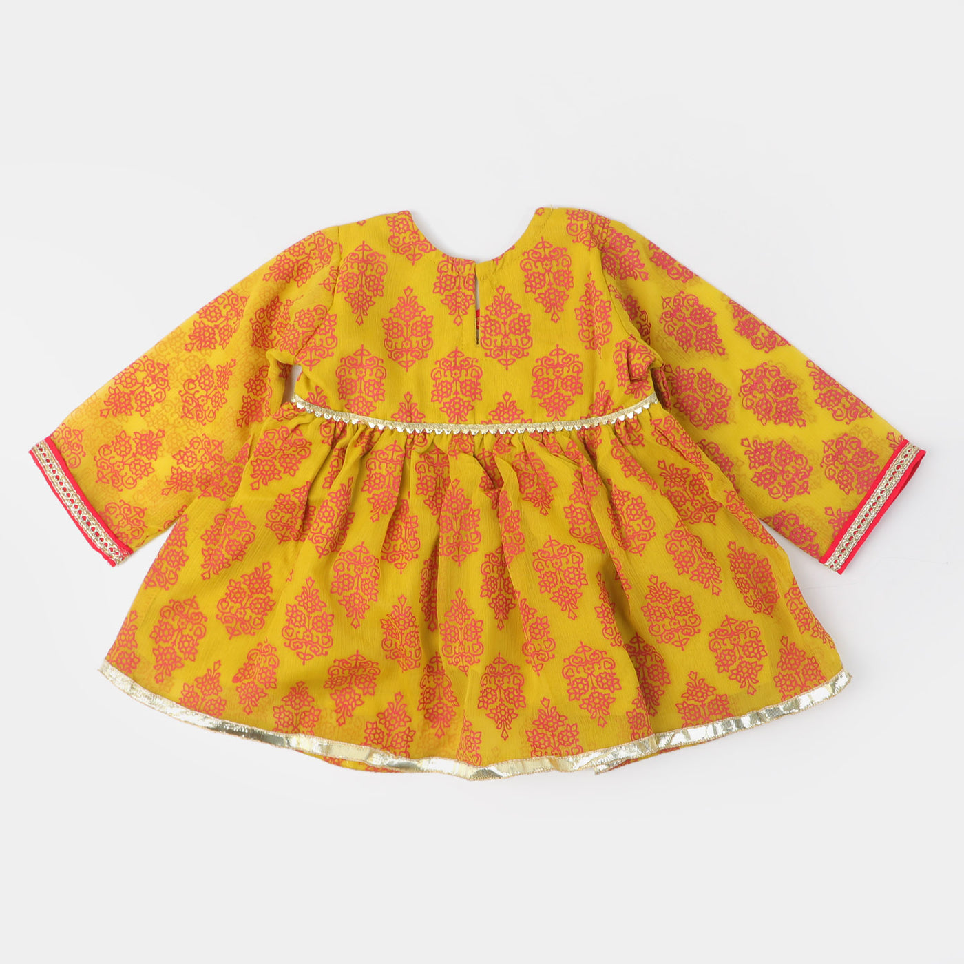 Infant Girls Chiffon Fancy 3Pcs Suit - Mustard