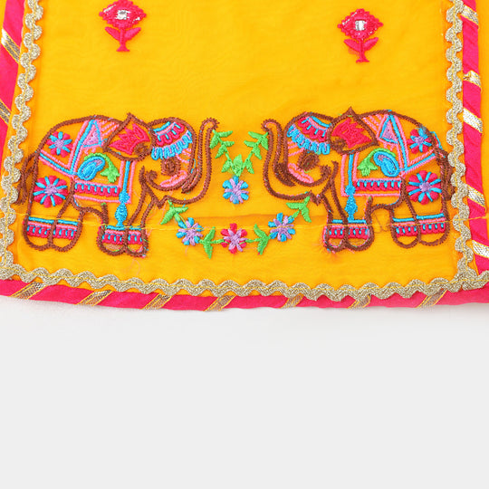 Girls Fancy 3PCs Billing - Yellow