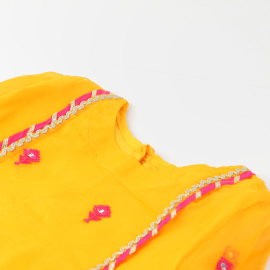 Girls Fancy 3PCs Billing - Yellow