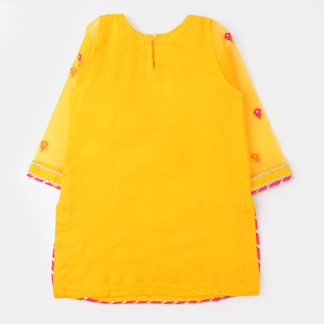 Girls Fancy 3PCs Billing - Yellow