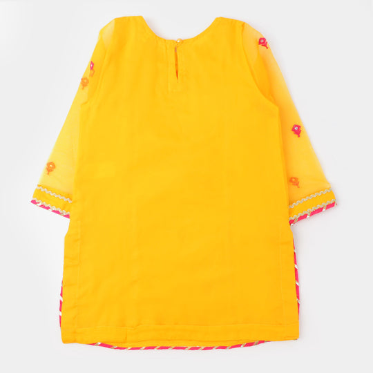 Girls Fancy 3PCs Billing - Yellow