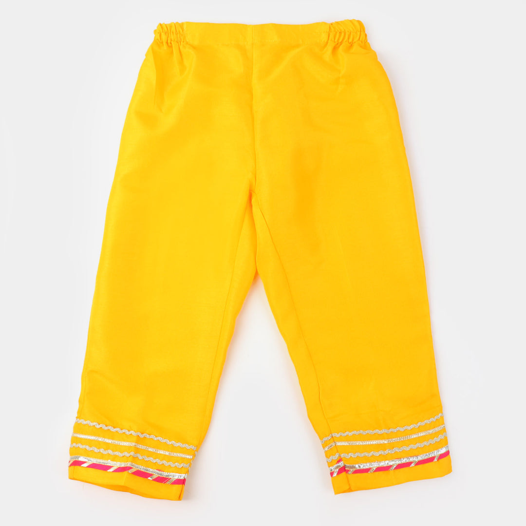 Girls Fancy 3PCs Billing - Yellow