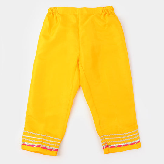 Girls Fancy 3PCs Billing - Yellow