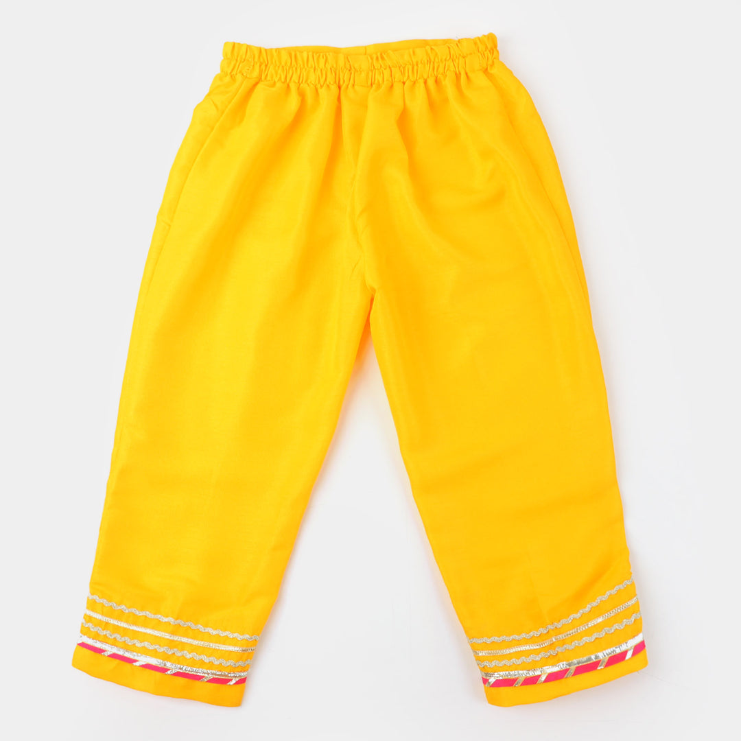 Girls Fancy 3PCs Billing - Yellow