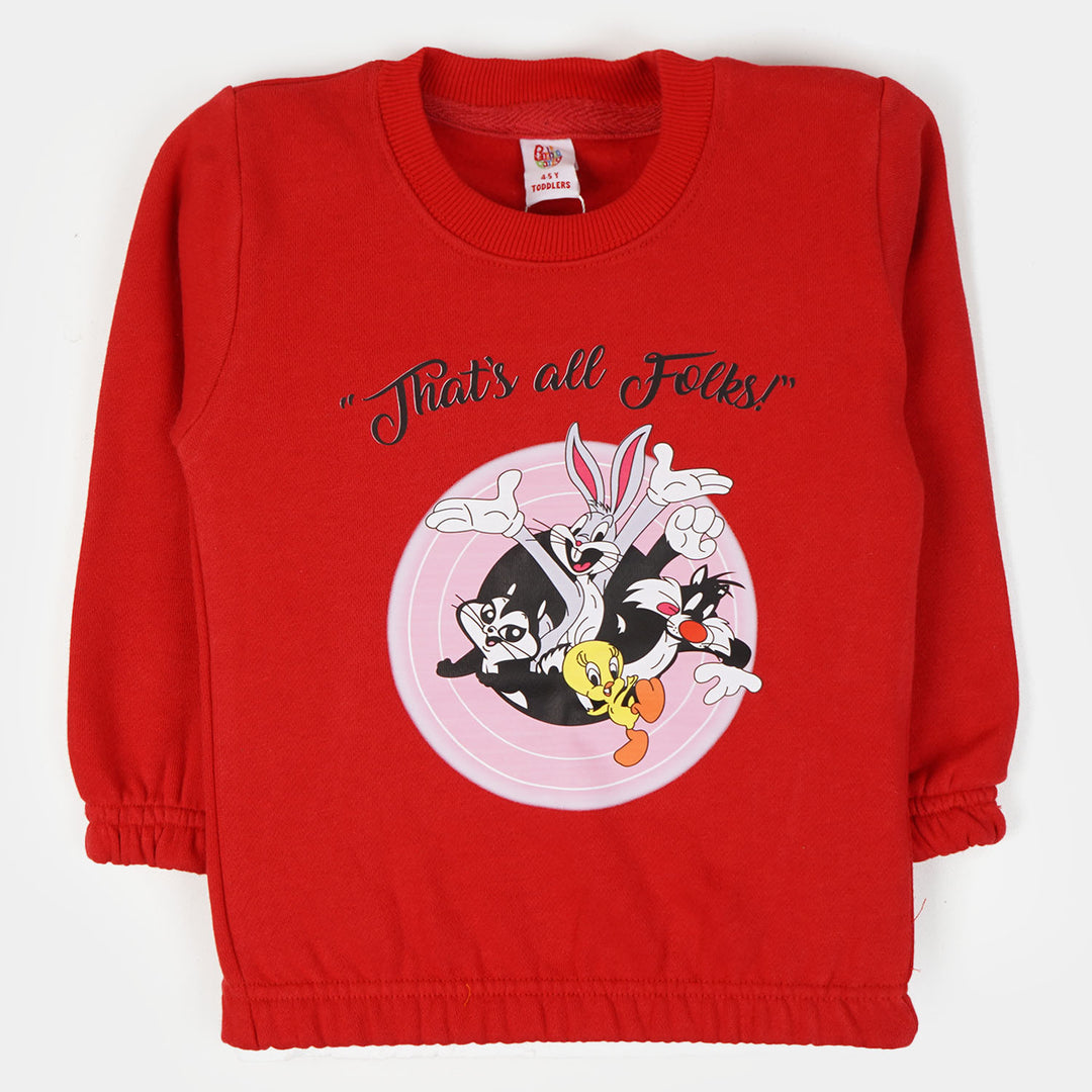 Girls Sweatshirt That's All Folks - Red