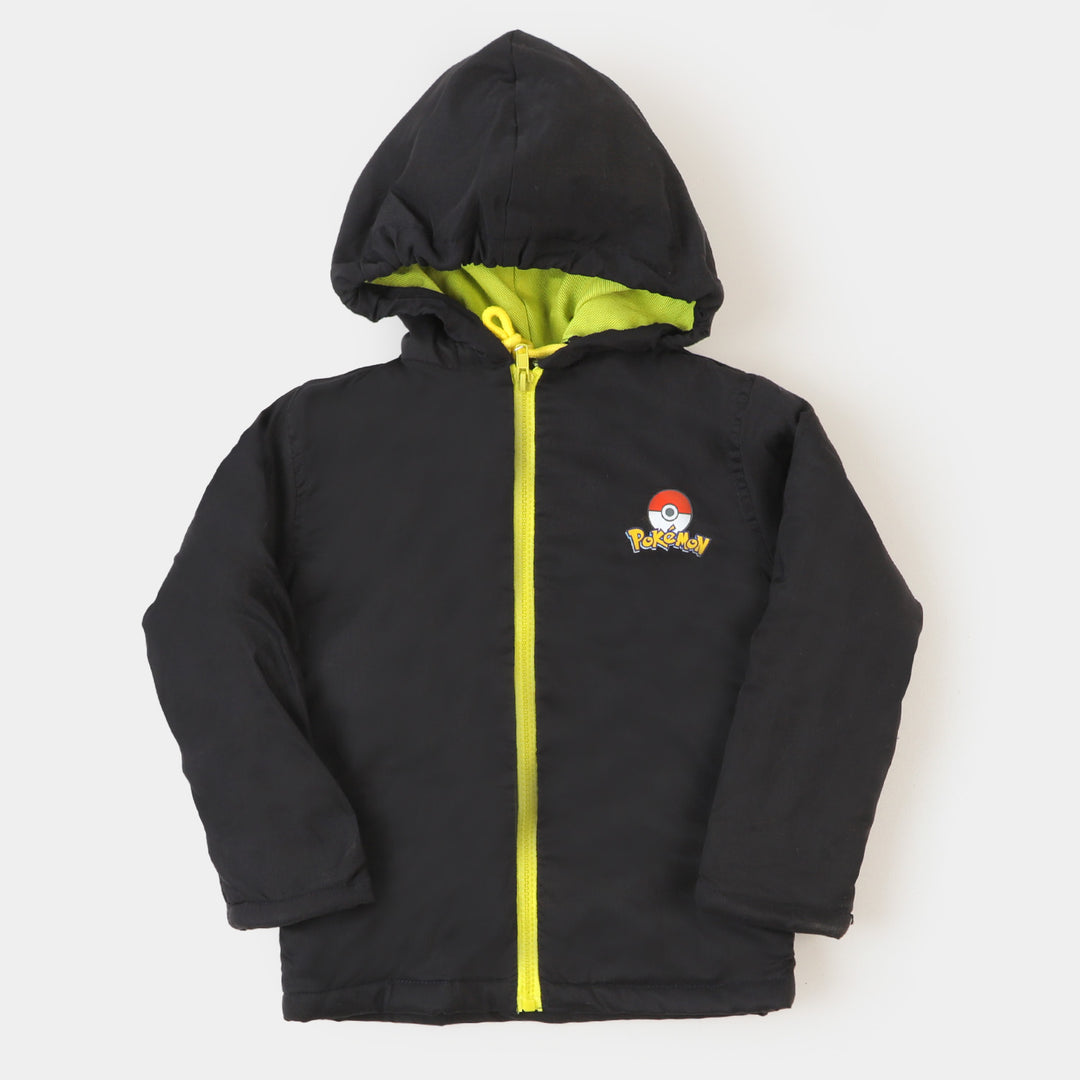 Boys Hooded Jacket Character - BLACK